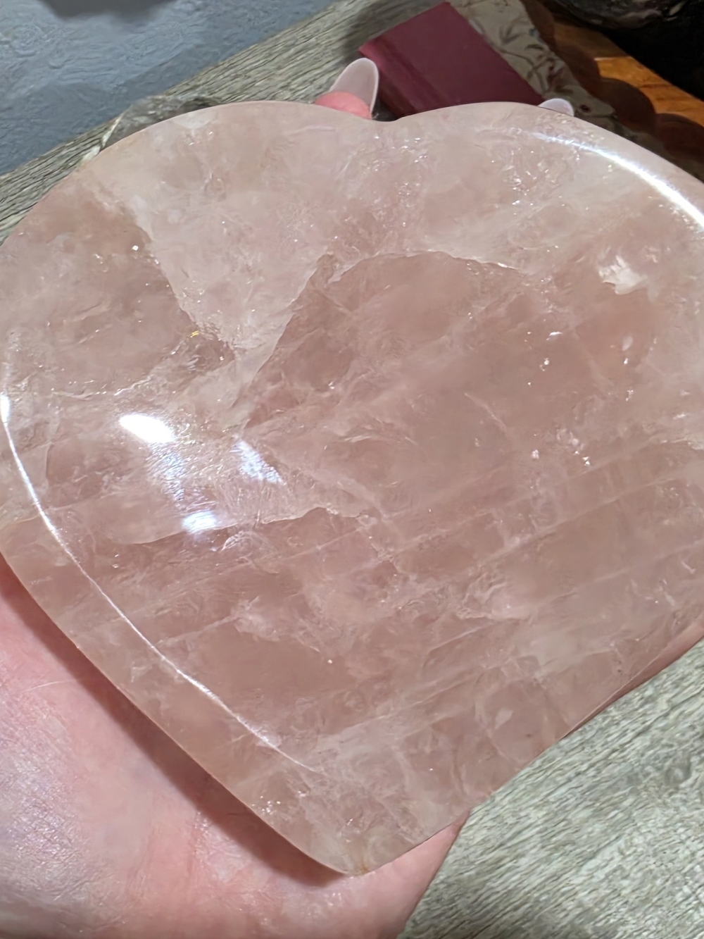 Rose Quartz Heart Bowl - Pink Decorative Accent